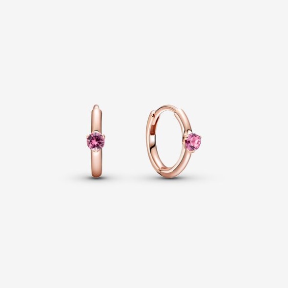 Pink Solitaire Huggie Hoop Earrings Pandora Australia